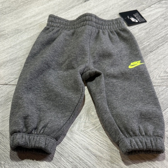 Nike - 6M Gray and Neon Green logo Joggers Set. - Picture 3 of 4